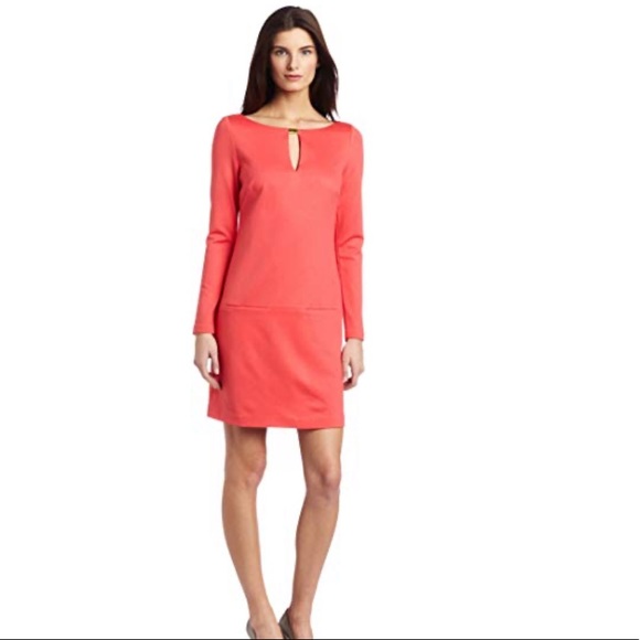 Trina Turk Salmon Peach Leatrice Long Sleeve Mini Dress - Picture 4 of 8